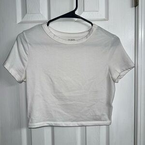 Wild Fable White Short Sleeve Crop Top